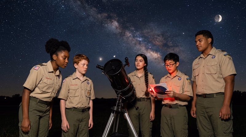 An illustrated lineup of the five visible planets (Mercury, Venus, Mars, Jupiter, Saturn) with size comparisons and key identifying features labeled